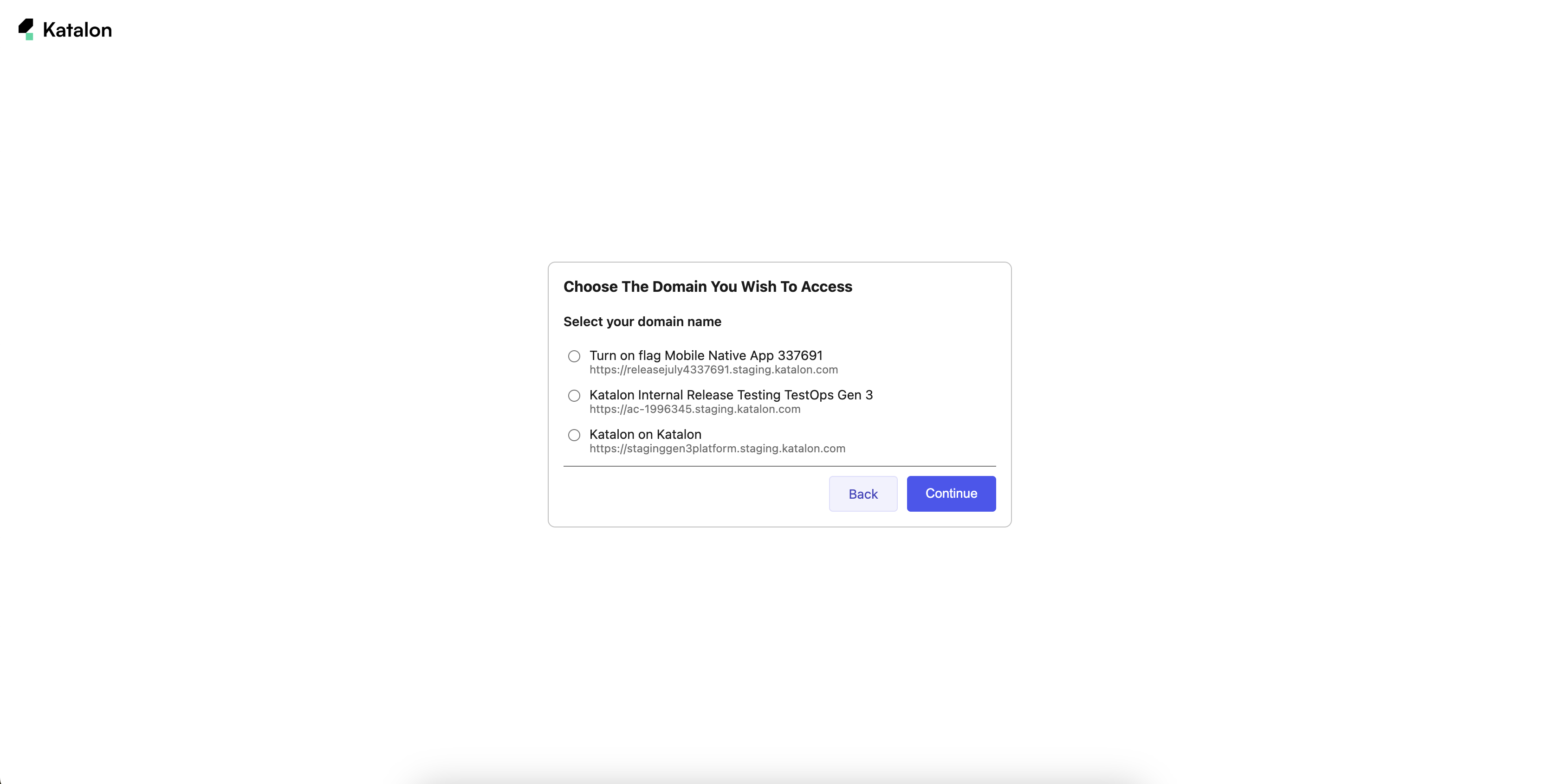 Log in to Katalon TestOps